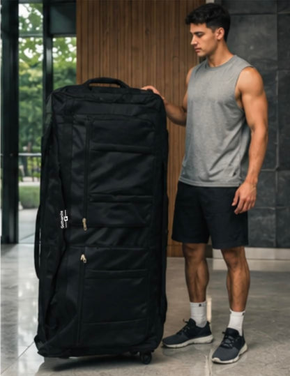 Gothamite 46-Inch Rolling Duffel Bag with Wheels – XL Black