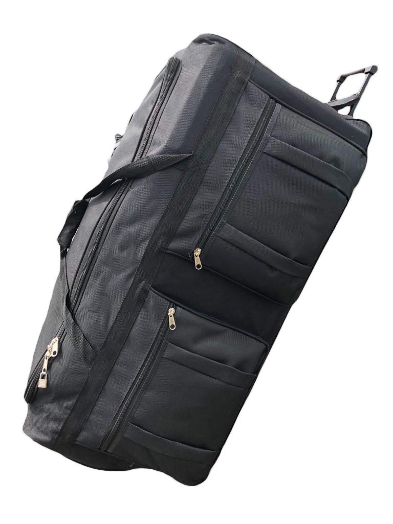 Gothamite 46-Inch Rolling Duffel Bag with Wheels – XL Black