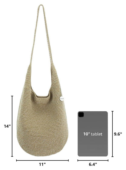 The Sak 120 Crochet Hobo Bag – Large Shoulder Purse, Bamboo