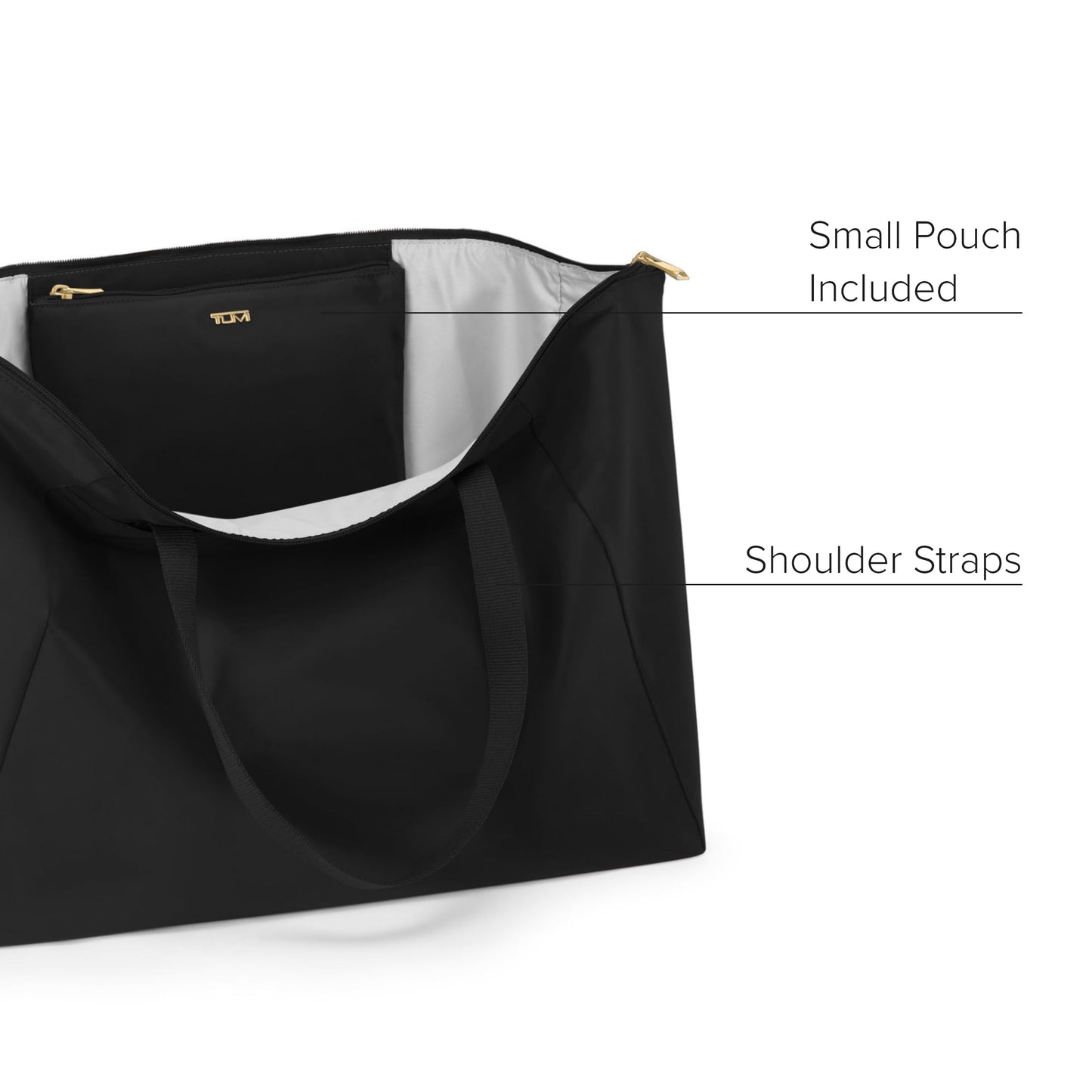 TUMI Just In Case Packable Travel Tote Bag – Black/Gold