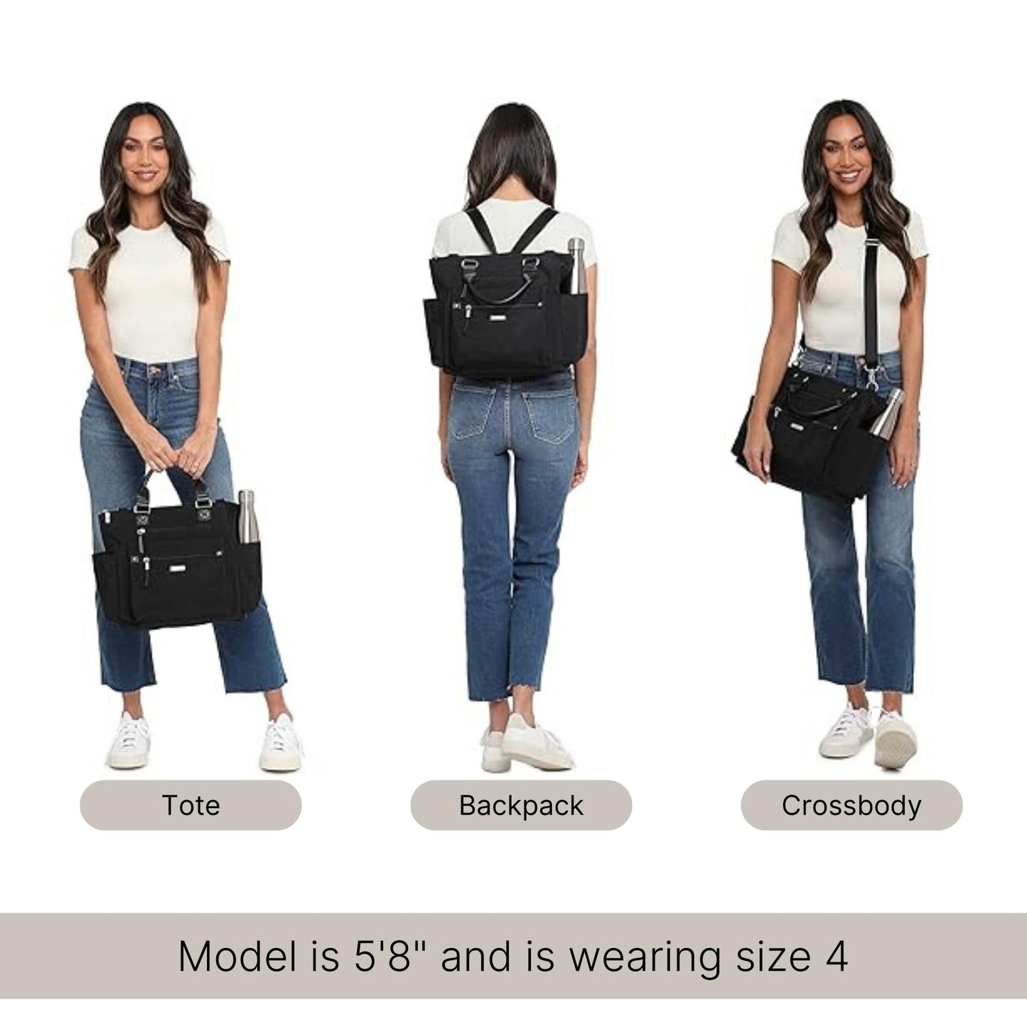 Baggallini 3-in-1 Convertible Backpack Tote | RFID Wristlet – Navy