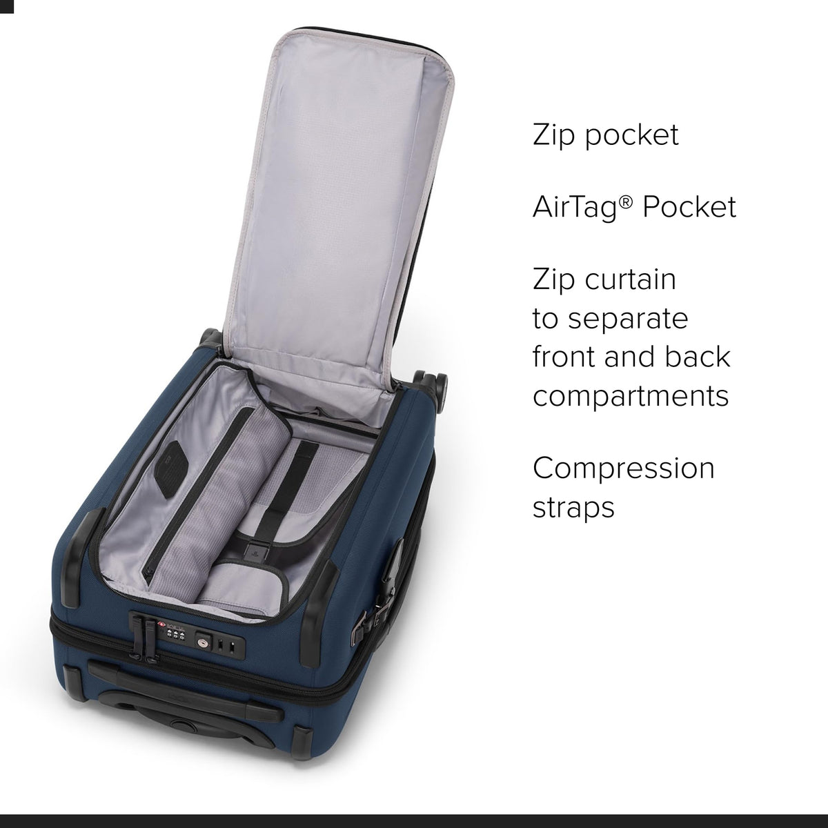 TUMI Alpha Expandable Carry-On – Ballistic Nylon, Navy
