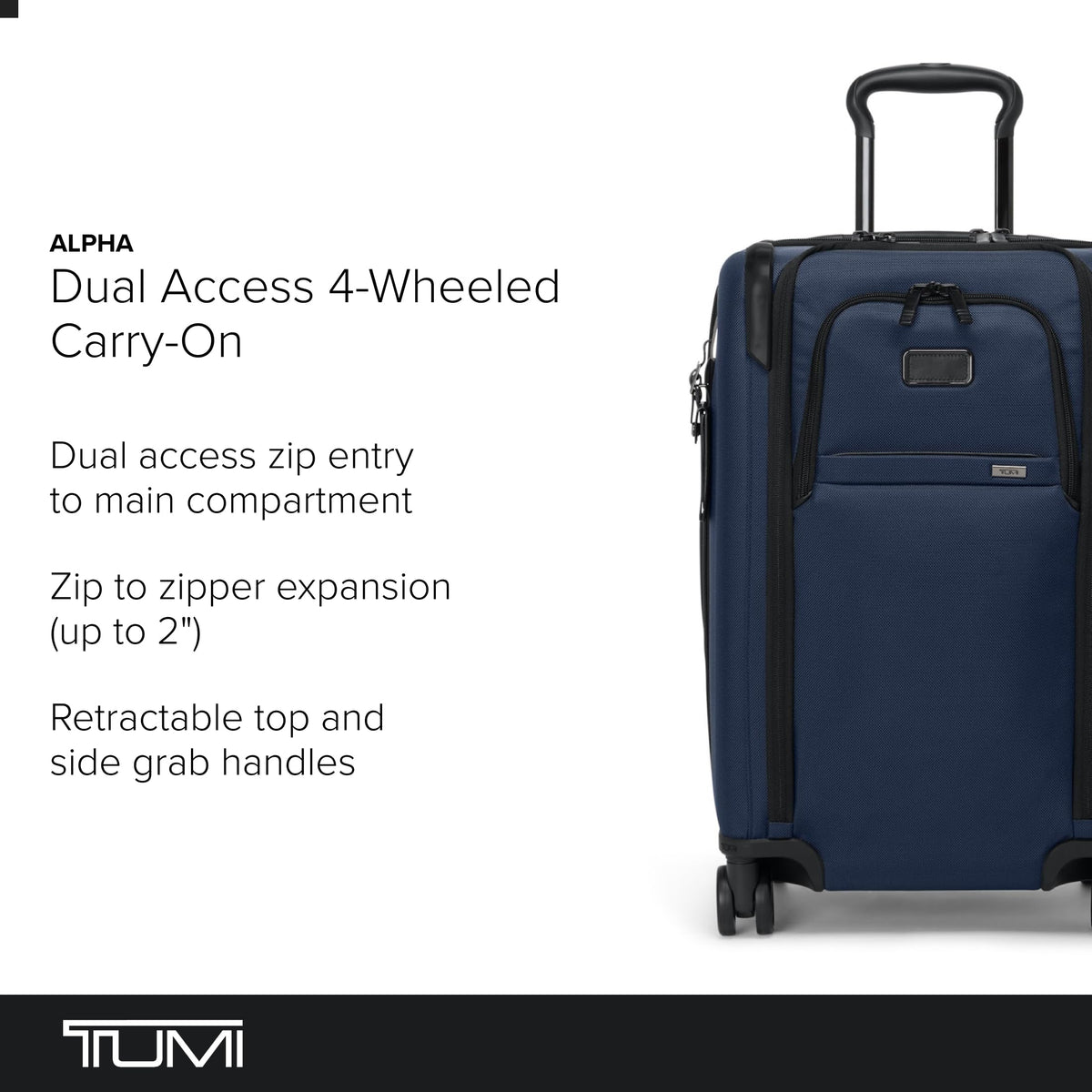 TUMI Alpha Expandable Carry-On – Ballistic Nylon, Navy