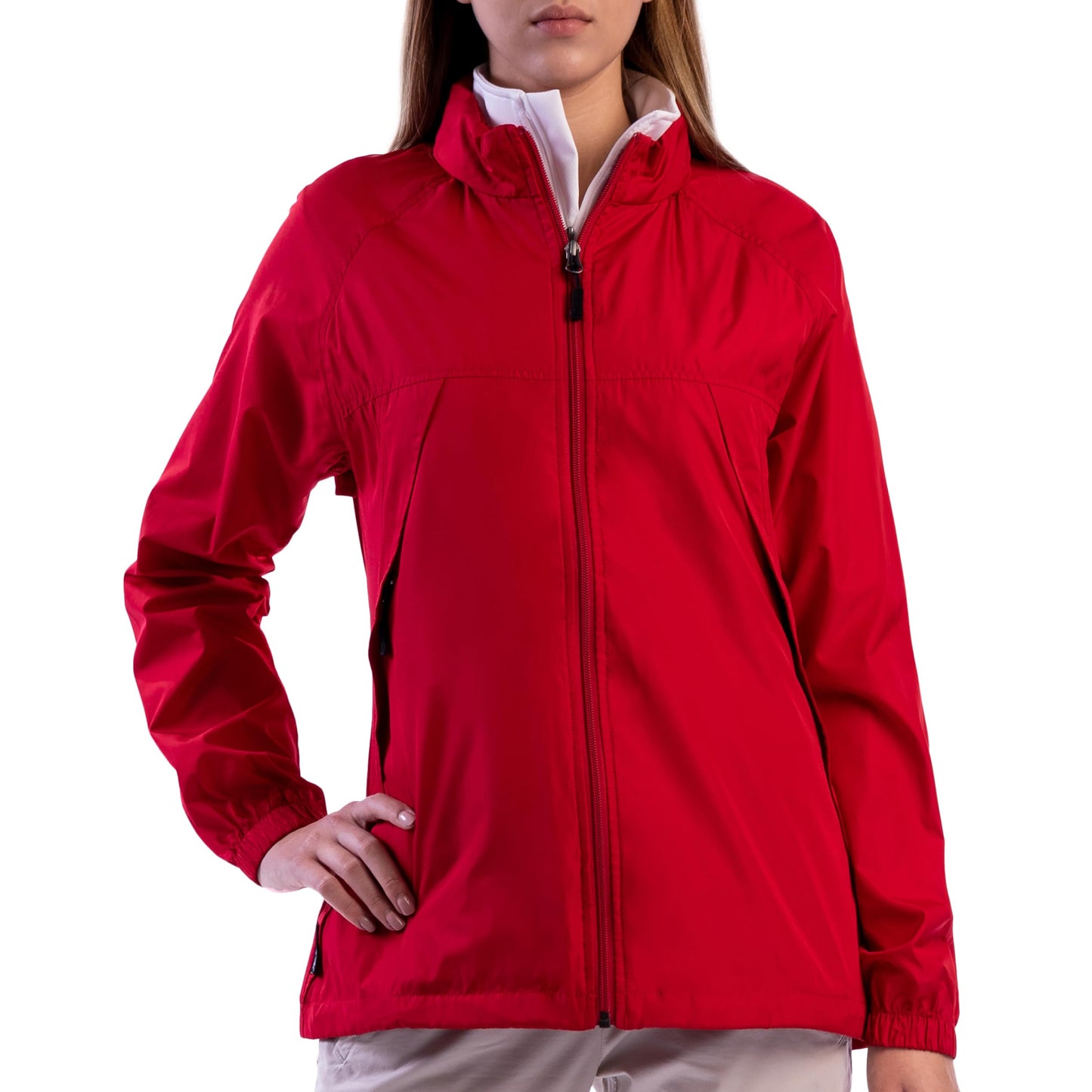 SCOTTeVEST Women's Packable Windbreaker – 19 Pockets, Red L