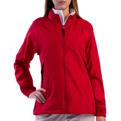 SCOTTeVEST Women's Packable Windbreaker – 19 Pockets, Red L
