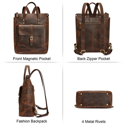 S-ZONE Genuine Leather Backpack Purse for Women – Luggage Sleeve