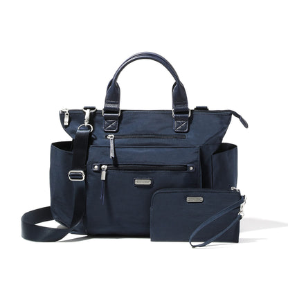 Baggallini 3-in-1 Convertible Backpack Tote | RFID Wristlet – Navy