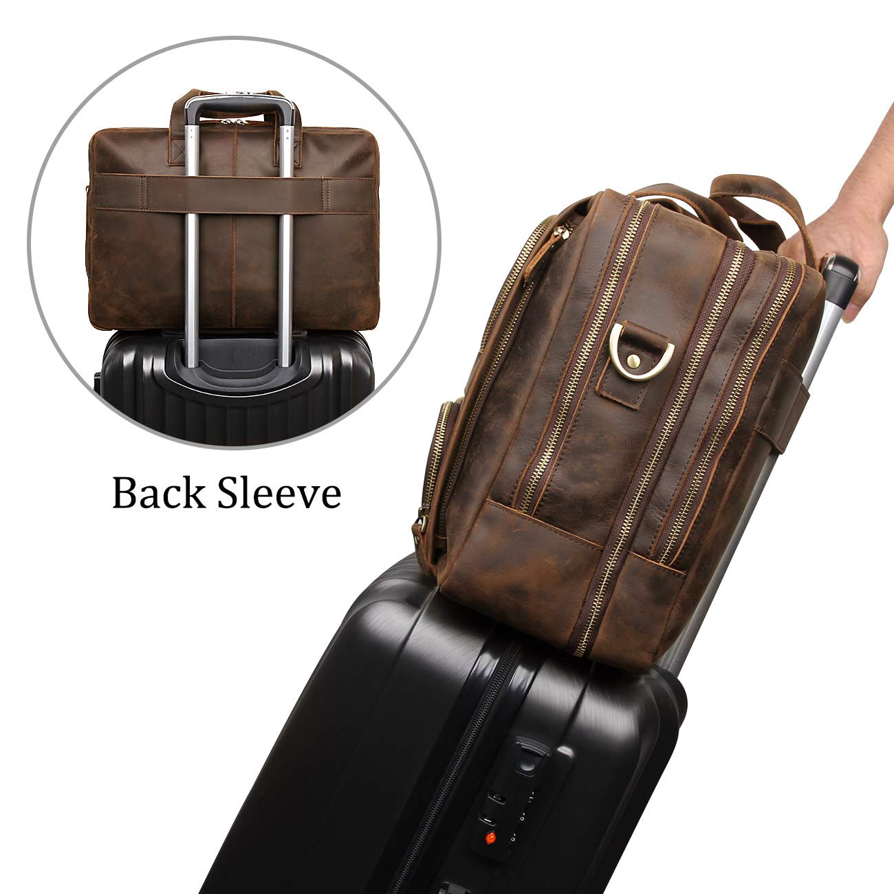 Augus Genuine Leather Briefcase | Business Laptop Bag – Coffee
