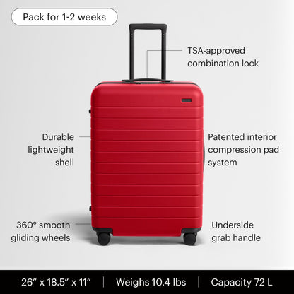 Away Medium 26" Hardside Spinner Suitcase – Lightweight Checked Bag