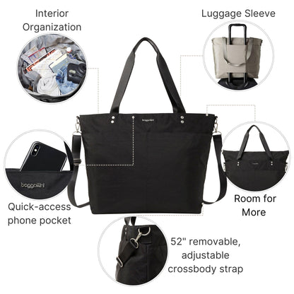 Baggallini Large Nylon Carryall Tote – Lightweight Travel Bag