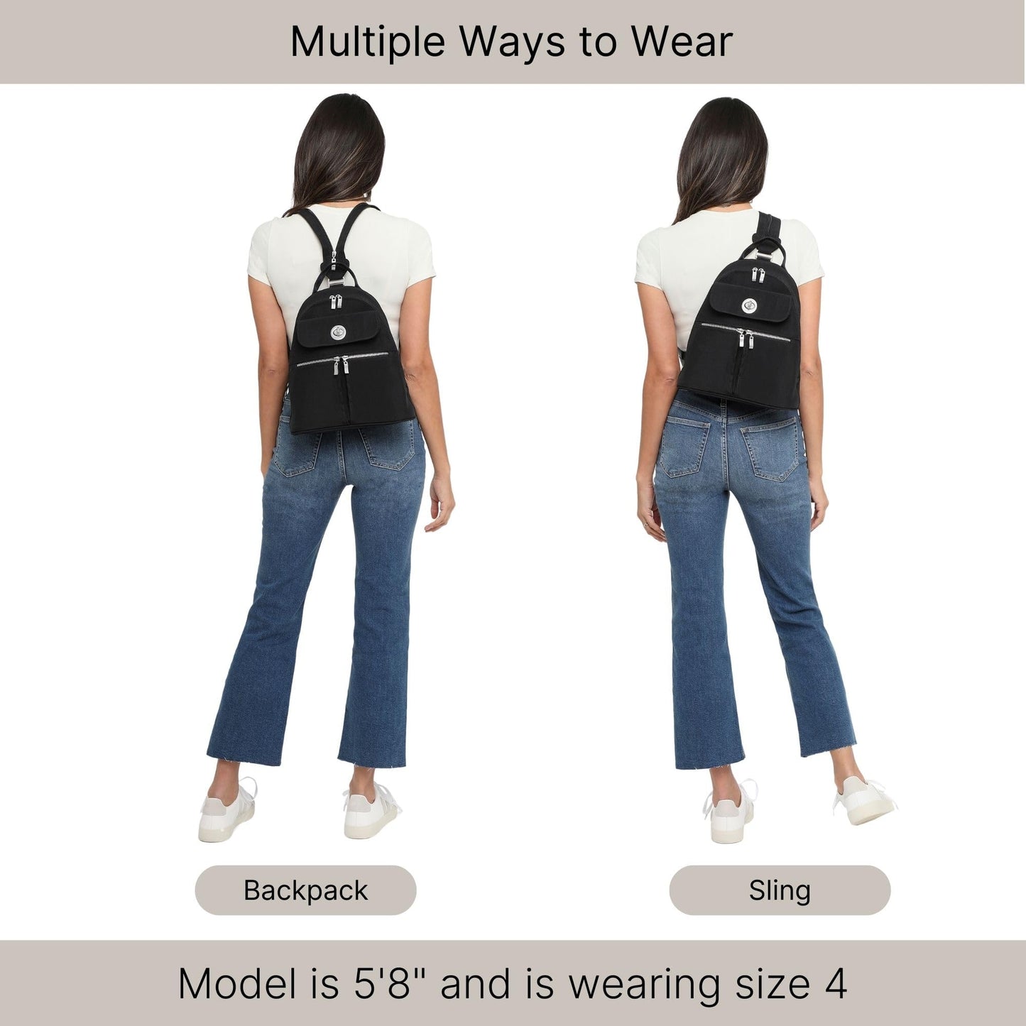 Baggallini Naples Convertible Backpack Sling | RFID – Midnight