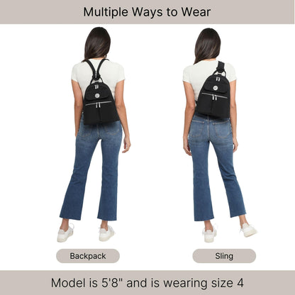 Baggallini Naples Convertible Backpack Sling | RFID – Midnight
