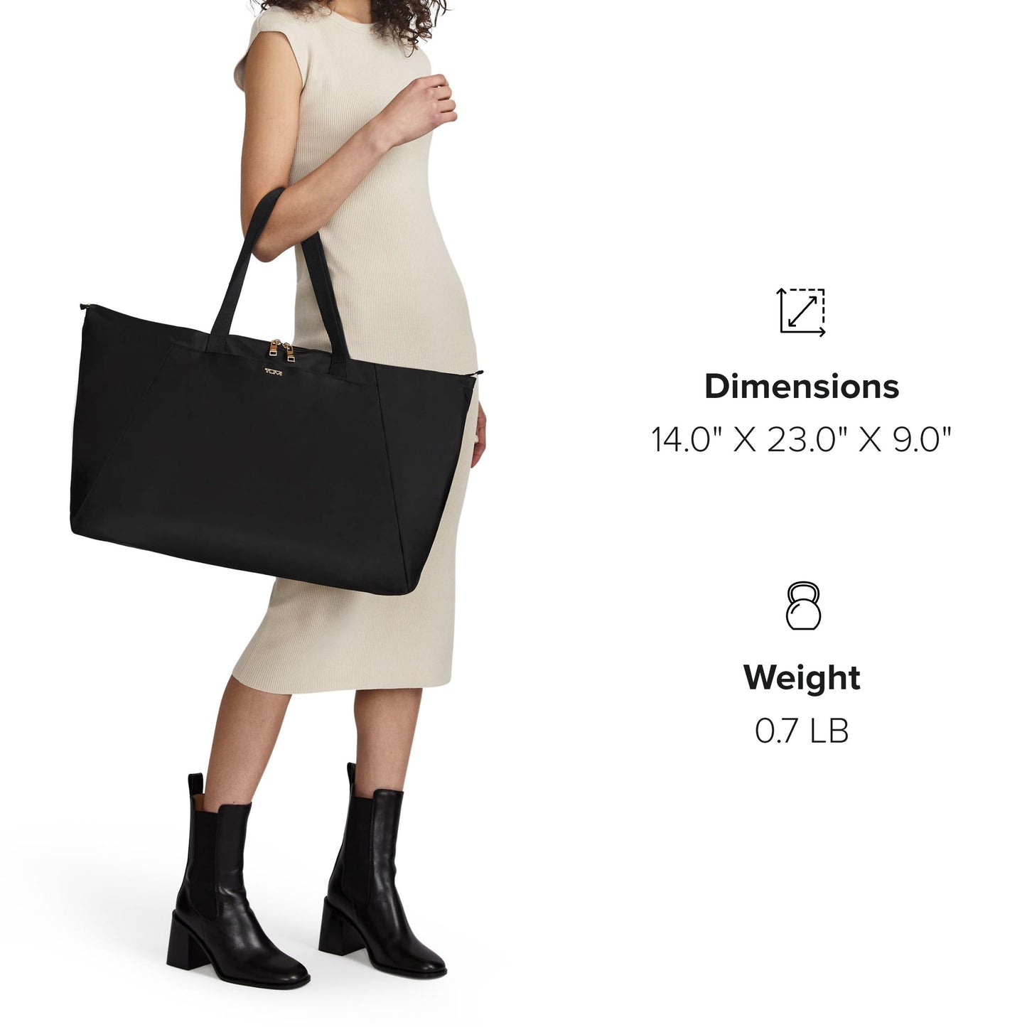 TUMI Just In Case Packable Travel Tote Bag – Black/Gold