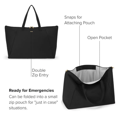 TUMI Just In Case Packable Travel Tote Bag – Black/Gold