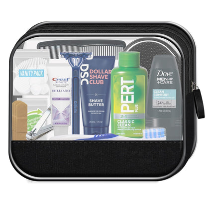 Men's 16-Piece Travel Toiletry Kit in Reusable Bag – 40 Pack