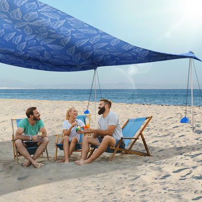 UMARDOO 12x12 FT Packable Beach Tent Canopy Sun Shelter, Blue