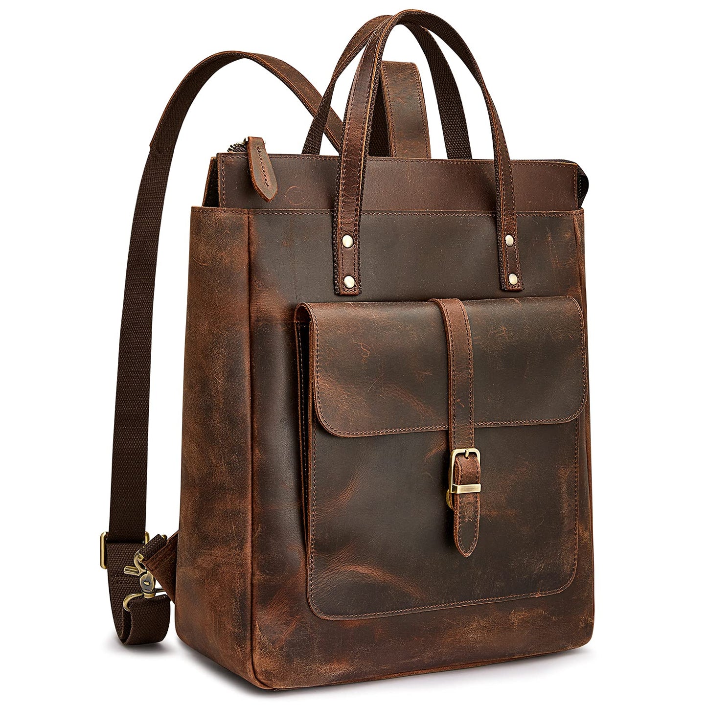 S-ZONE Genuine Leather Backpack Purse for Women – Luggage Sleeve