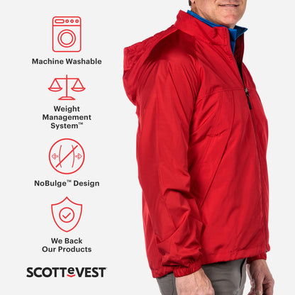 SCOTTeVEST Men's Packable Windbreaker – 19 Hidden Pockets