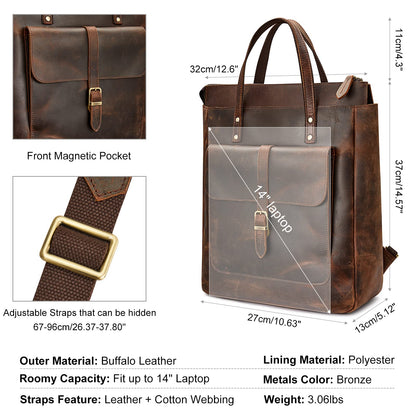 S-ZONE Genuine Leather Backpack Purse for Women – Luggage Sleeve