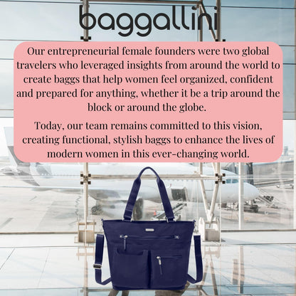Baggallini Any Day Tote | Crossbody & RFID Wristlet – Navy