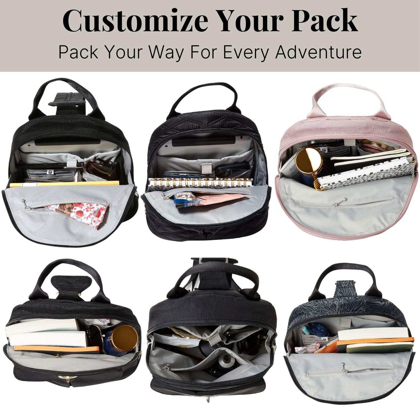 Baggallini Naples Convertible Backpack Sling | RFID – Midnight