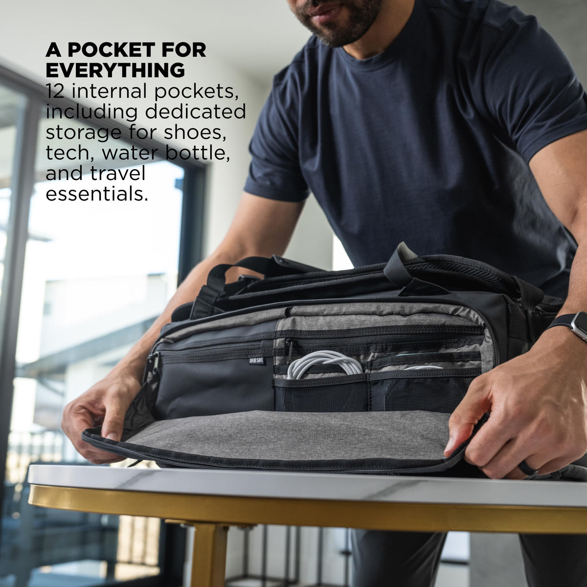 NOMATIC 40L Travel Duffel Backpack – Black, TSA-Ready