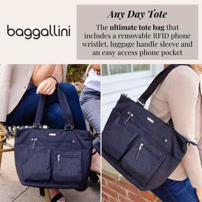 Baggallini Any Day Tote | Crossbody & RFID Wristlet – Navy