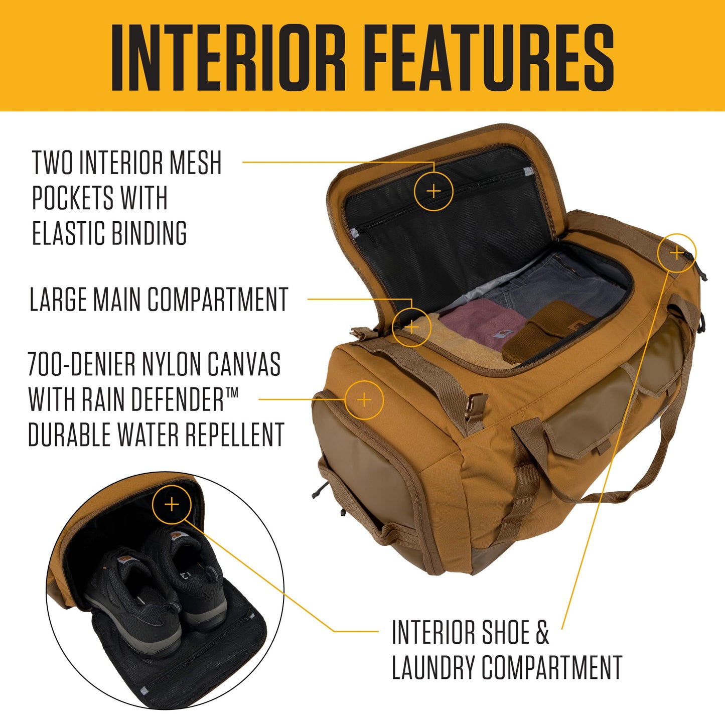 Carhartt Heavy-Haul 75L Nylon Duck Duffel Bag – Carhartt Brown