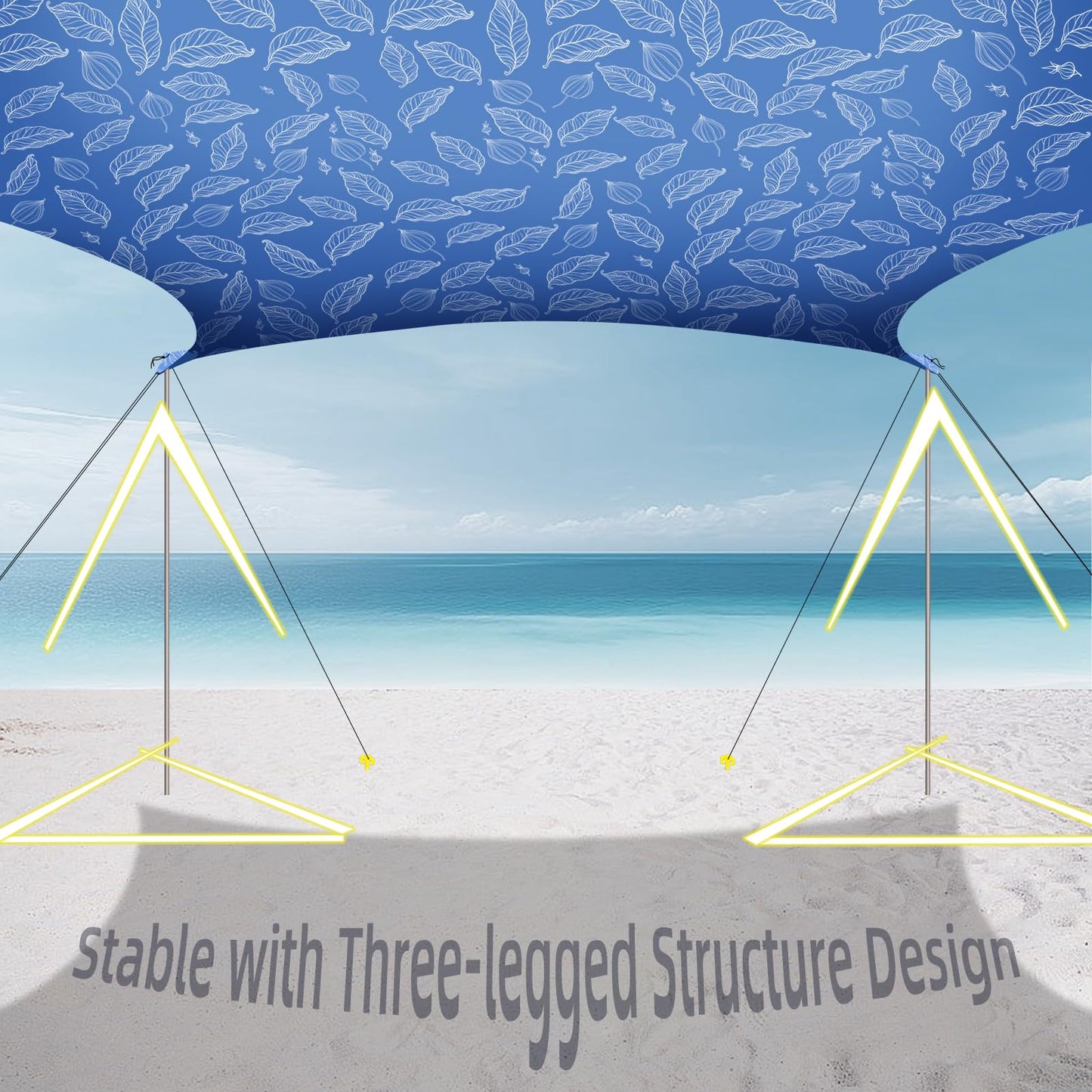 UMARDOO 12x12 FT Packable Beach Tent Canopy Sun Shelter, Blue