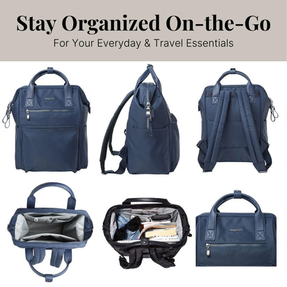 Baggallini Soho Travel Laptop Backpack | Water-Resistant – Navy